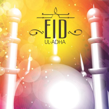 Shiny mosque for Eid-Ul-Adha celebration. clipart