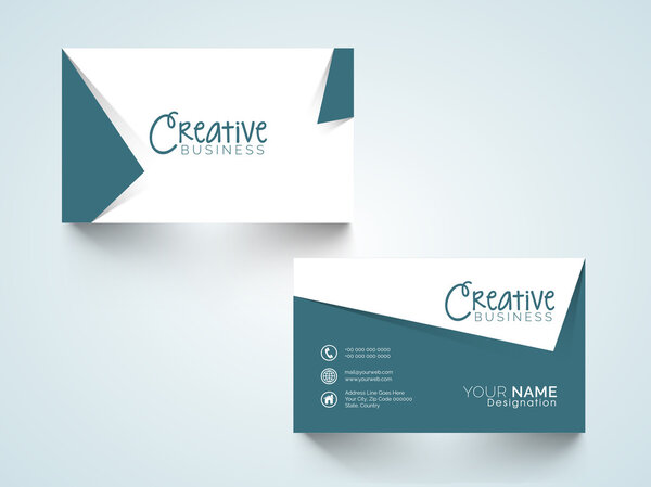 Stylish horizontal business card or visiting card.