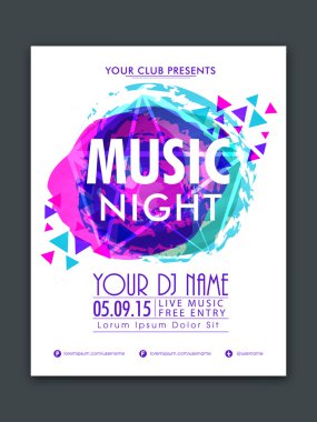 Music Night Party celebration flyer or banner.