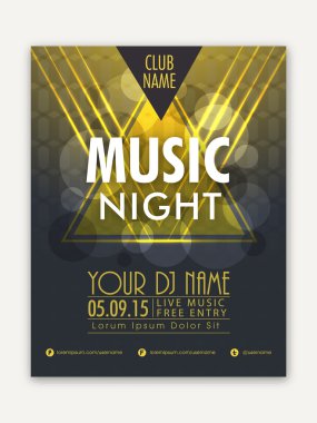Music Night Party celebration flyer or banner.