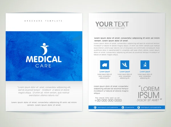 Medical Care Brochure, Template or Flyer design. — Stock Vector