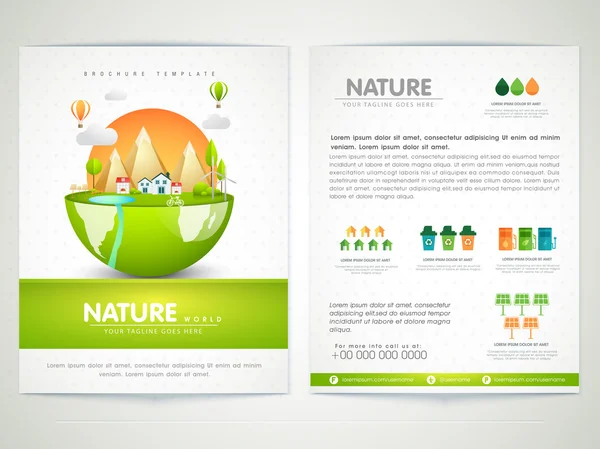 Brochure, Template of Flyer for Nature. — Wektor stockowy