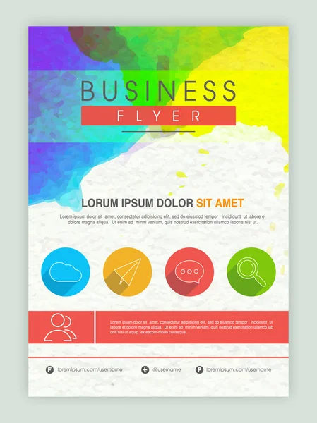 Kleurrijke sjabloon, banner of flyer voor business. — Stockvector