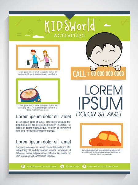 Kinderen van de wereld sjabloon, banner of flyer ontwerp. — Stockvector