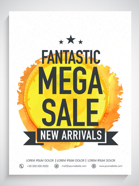 Mega Sale template, banner or flyer design.