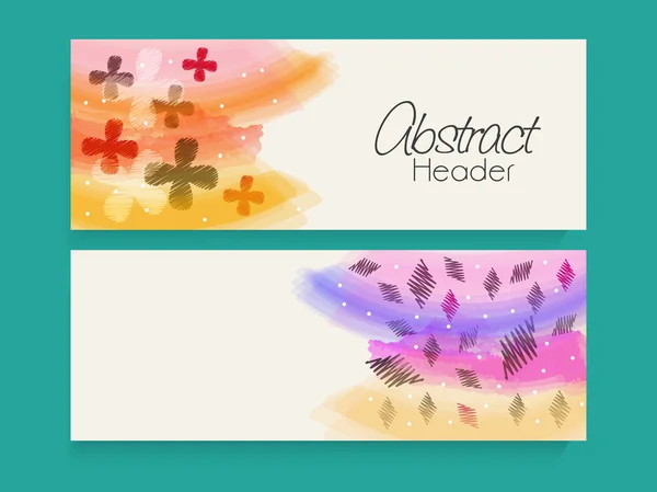 Colorido conjunto de encabezado web abstracto o banner . — Vector de stock