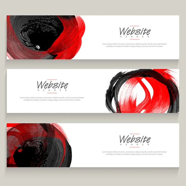 Creative abstract web header or banner set. — Stock Vector