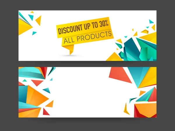 Abstract koptekst of banner set voor verkoop websites. — Stockvector