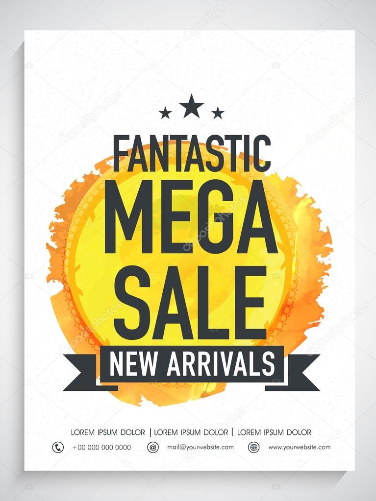 Mega Sale template, banner or flyer design.