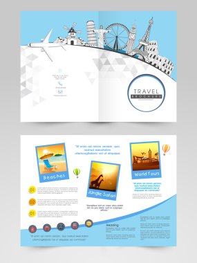 Two page Brochure, Template or Flyer for Travels.
