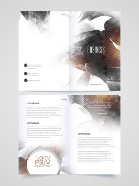 İki sayfa broşür, el ilanı veya şablonu soyut.
