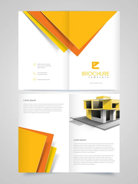 Projeto arquitetônico da brochura, do modelo ou do folheto de duas páginas . —  Vetores de Stock
