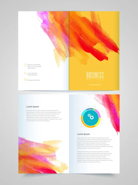 Kleurrijk twee pagina sjabloon, Brochure of Flyer ontwerp. — Stockvector