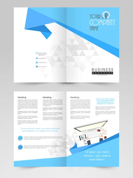 Zweiseitige Business-Broschüre, Vorlage oder Flyer-Design. — Stockvektor