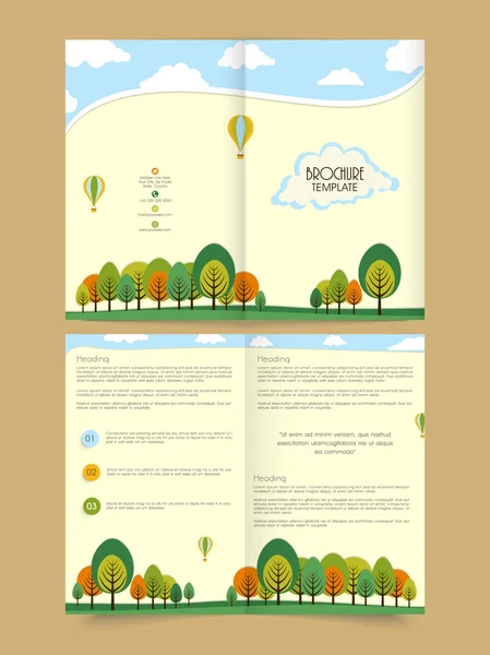 Elegante Ecologia a due pagine Flyer o Brochure design . — Vettoriale Stock