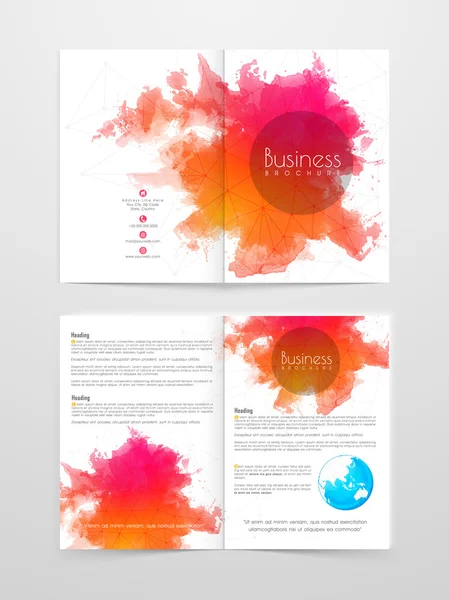 Diseño elegante del folleto o del folleto del negocio de dos páginas . — Vector de stock