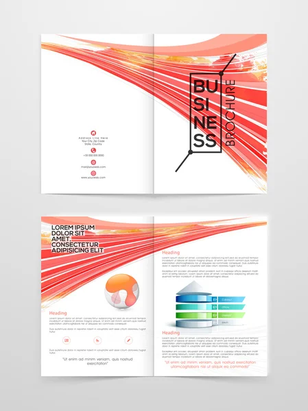 Folheto de negócios de duas páginas elegante ou design de folheto . — Vetor de Stock