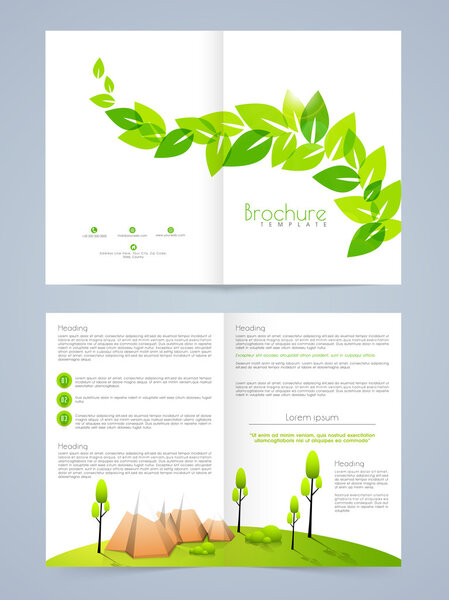 Стильная природа Двухстраничный флаер или дизайн брошюры
.