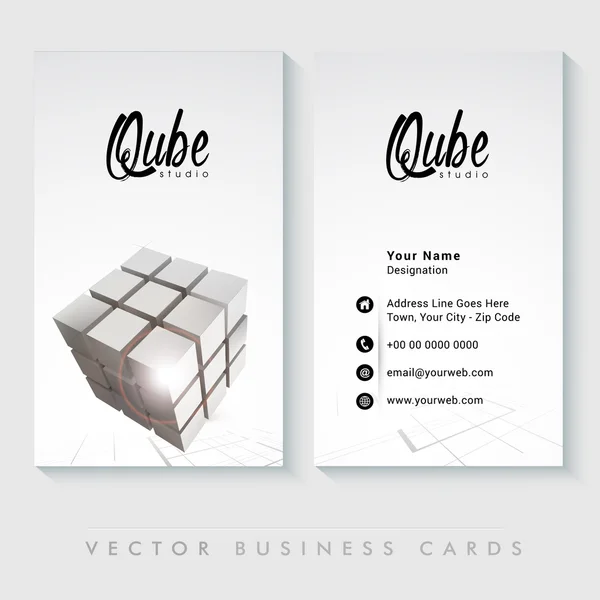 Professional vertical business card or visiting card set. — Stockový vektor