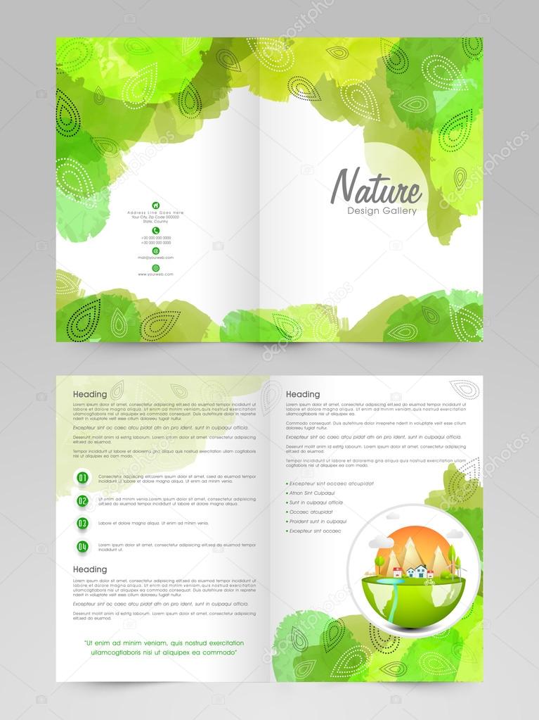 Ecological Two page Brochure, Template or Flyer.