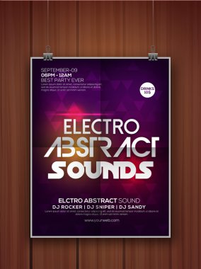 Electro partisi kutlama ilanı veya afiş.