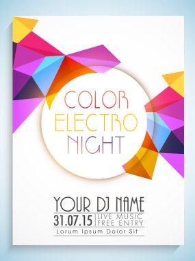 Abstract flyer, template or banner for Party.