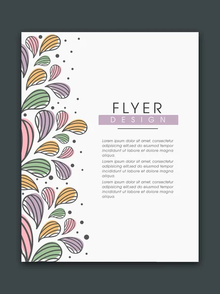 Färgglada blommor dekorerade flyer eller banner. — Stock vektor