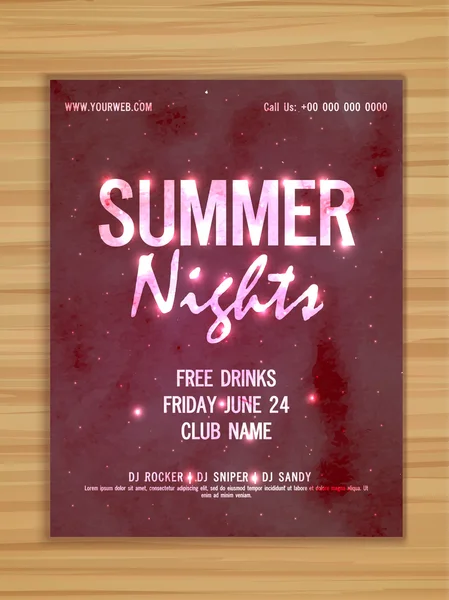 Folheto ou banner para a celebração da festa da noite de verão . — Vetor de Stock