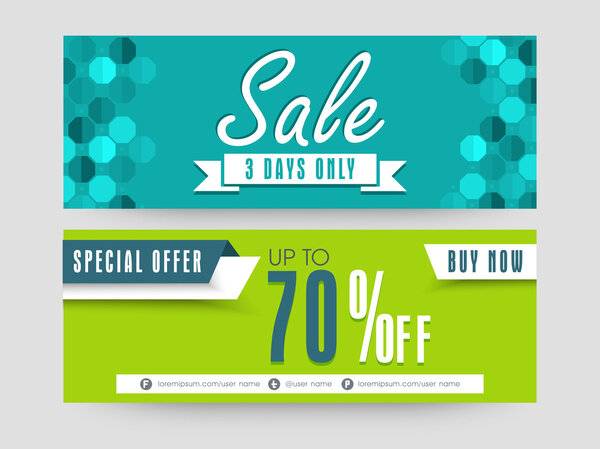 Sale website header or banner set.