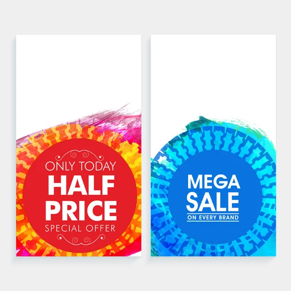 Mega Sale Website Banner gesetzt. — Stockvektor