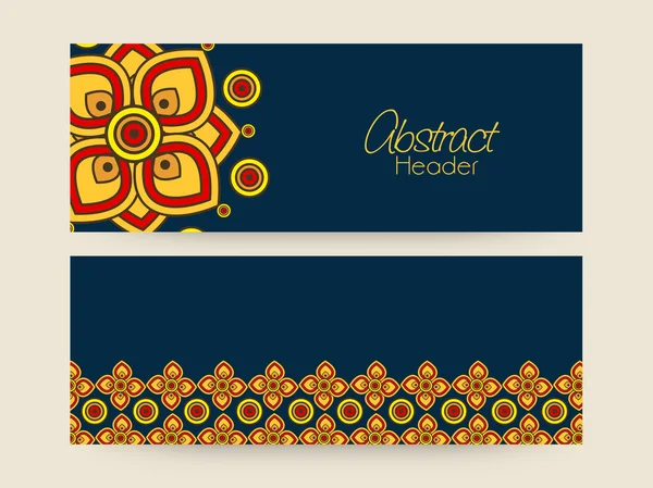 Encabezado del sitio web floral o conjunto de banners . — Vector de stock