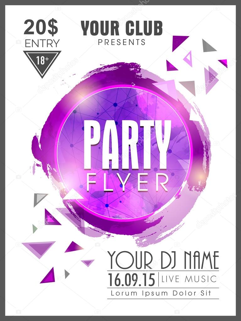 Creative Party flyer, template or banner.
