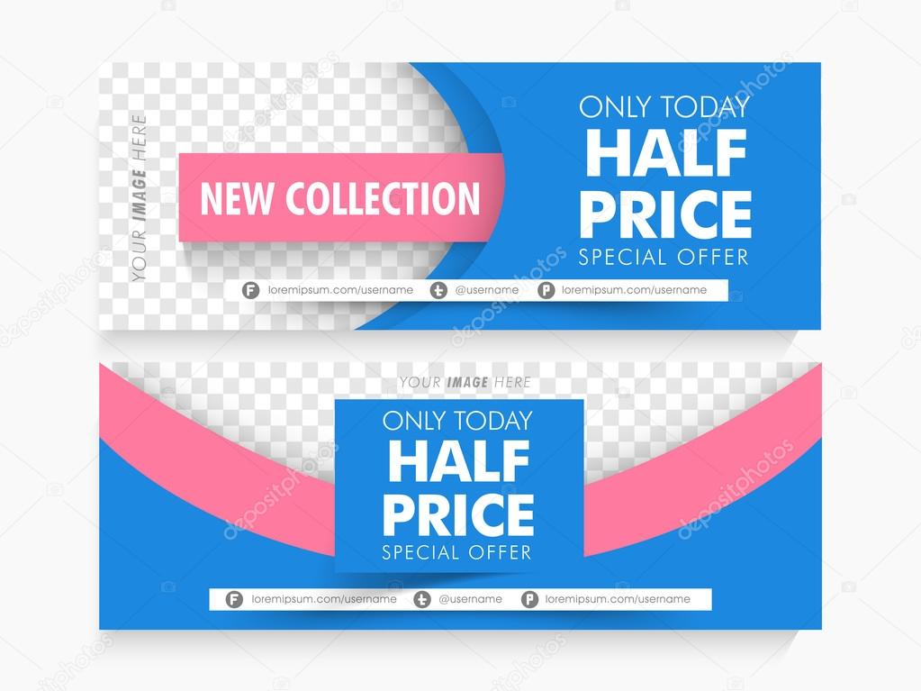 Sale website header or banner set.