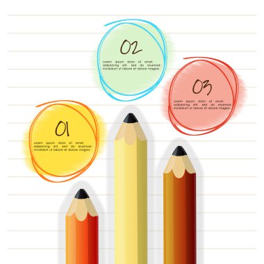 Colorful pencils for business infographics.