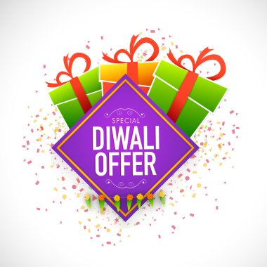Diwali Offer poster, banner or flyer design.