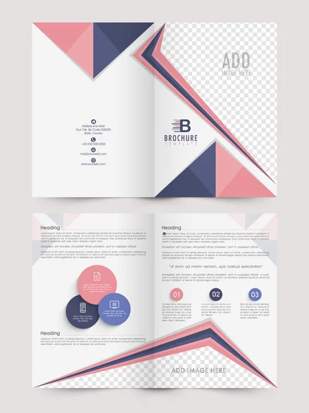 Twee pagina Business Brochure of sjabloon. — Stockvector