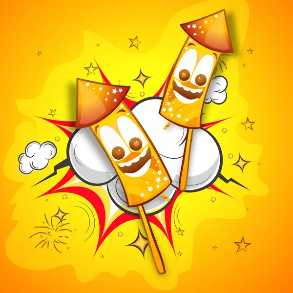Des pétards créatifs pour Happy Diwali . — Image vectorielle