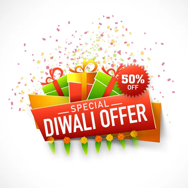 Poster, banner or flyer for Diwali Special Offer. — ストックベクタ