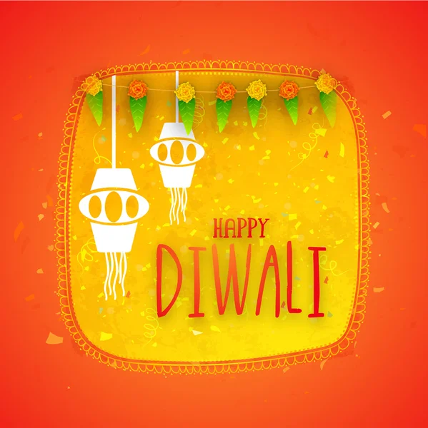 Biglietto di auguri per la felice celebrazione del diwali . — Vettoriale Stock