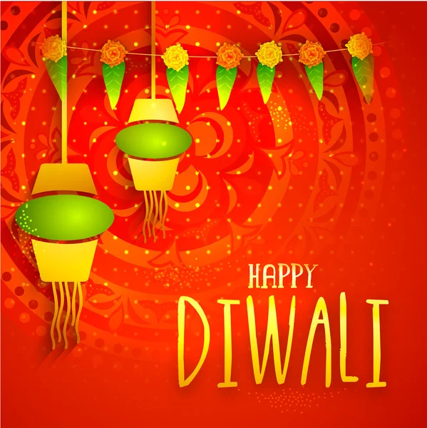 Biglietto di auguri per la felice celebrazione del diwali . — Vettoriale Stock