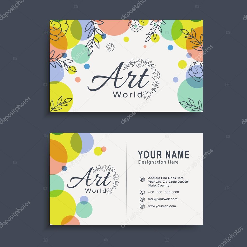 Horizontal business card or visiting card set.