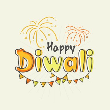 Colourful creative text for Happy Diwali celebration.