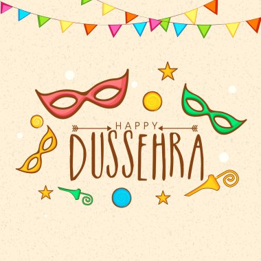 Poster, banner or flyer for Happy Dussehra.