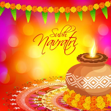 Greeting card design for Navratri celebration.