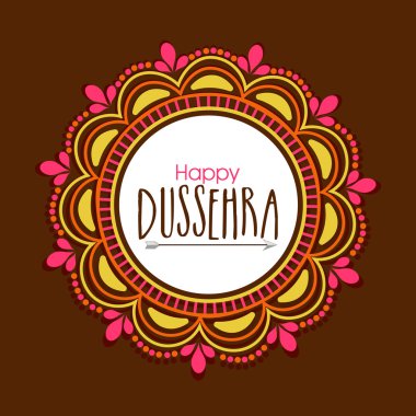 Beautiful floral frame for Happy Dussehra.
