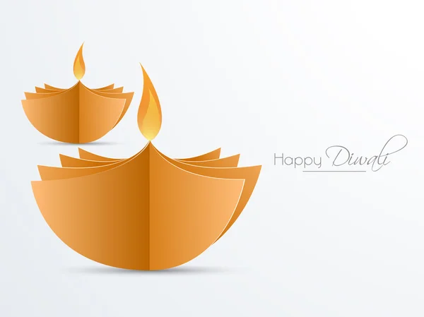 Lampade accese creative per la celebrazione Happy Diwali . — Vettoriale Stock