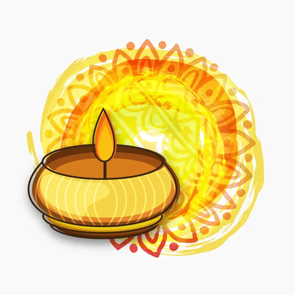 Lâmpada iluminada colorida para a celebração Happy Diwali . —  Vetores de Stock