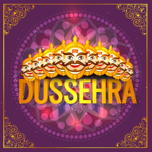 Ravana pour joyeuse fête de Dussehra . — Image vectorielle