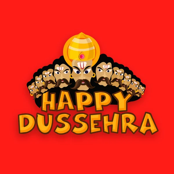 Stylish text with Ravana for Happy Dussehra. — Stock Vector