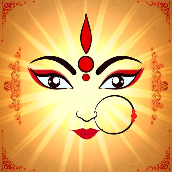 Goddess Durga for Happy Dussehra celebration. — Stock Vector